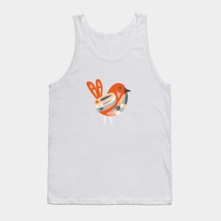 Winter Birds - Gray + Red Tank Top